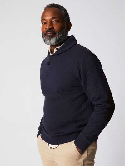 Billy Reid Diamond Quilt Shawl Sweatshirt - Dark Navy product