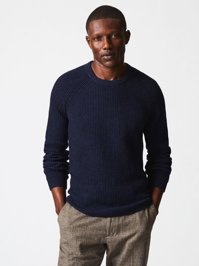 Billy Reid Fisherman Rib Crew Sweater - Navy product