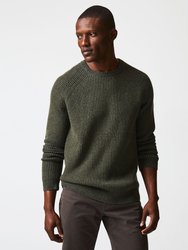 Fisherman Rib Crew Sweater - Olive - Olive