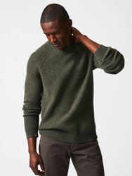 Fisherman Rib Crew Sweater - Olive