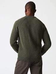 Fisherman Rib Crew Sweater - Olive