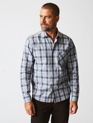 Plaid John T Shirt - Grey/Blue