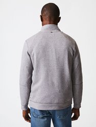 Quilted Half Zip Sweatshirt - Medium Grey