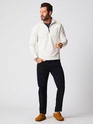 Quilted Half Zip Sweatshirt - Tinted White - Tinted White