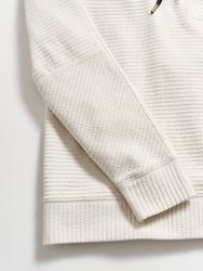 Quilted Half Zip Sweatshirt - Tinted White