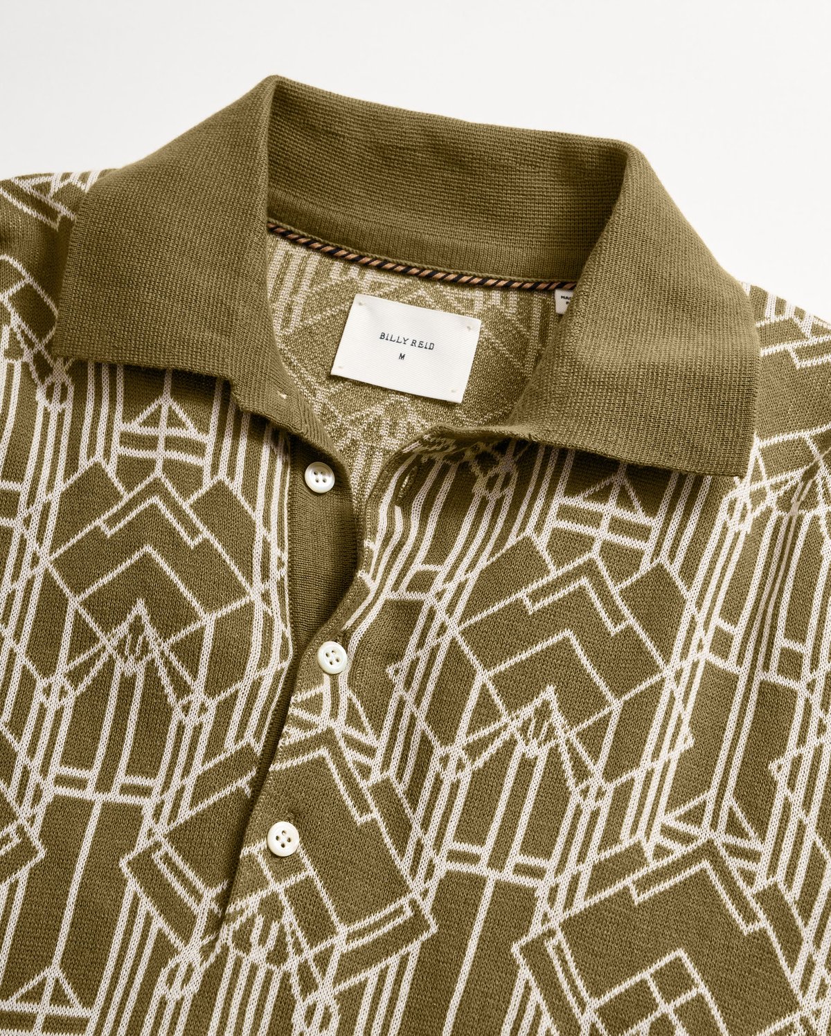 Billy Reid Olive Stained Glass Sweater Polo Olive Verishop