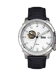 Reign Bauer Automatic Semi-Skeleton Leather-Band Watch