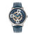 Reign Belfour Automatic Skeleton Leather-Band Watch - Silver/Blue