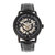 Reign Belfour Automatic Skeleton Leather-Band Watch - Black