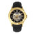 Reign Dantes Automatic Skeleton Dial Men's Watch - Leather Band Gold/Black