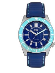 Reign Francis Leather-Band Watch w/Date - Blue