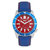 Reign Francis Leather-Band Watch w/Date - Blue/Red