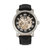 Reign Kahn Automatic Skeleton Men's Watch - Leather Band Silver/Black