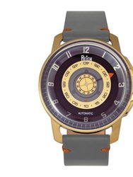 Reign Monarch Automatic Domed Leather-Band Watch