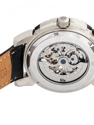 Reign Philippe Automatic Skeleton Leather-Band Watch