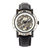Reign Stavros Automatic Skeleton Leather-Band Watch - Silver/Charcoal