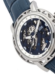 Reign Stavros Automatic Skeleton Leather-Band Watch