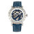 Reign Stavros Automatic Skeleton Leather-Band Watch - Silver/Navy