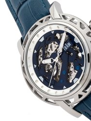 Reign Stavros Automatic Skeleton Leather-Band Watch