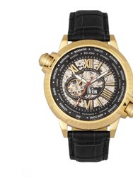Reign Thanos Automatic Leather-Band Watch - Gold/Black