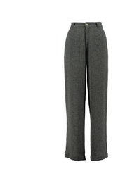 Light Weight Cotton Knit Long Wide Trousers - Dark Grey