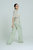 Light Weight Cotton Knit Long Wide Trousers - Green