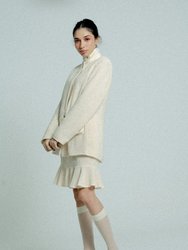 Light Weight Cotton Knit Oversized Blazer - Sand