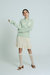 Light Weight Long Sleeve Button Up Cotton Knit Shirt - Green