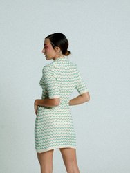 Light Weight Short Sleeve Button Up Cotton Knit Tennis Dress