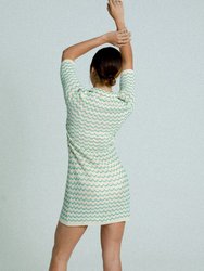 Light Weight Short Sleeve Button Up Cotton Knit Tennis Dress