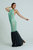 Open Back Cotton Crochet Dress Green On Black