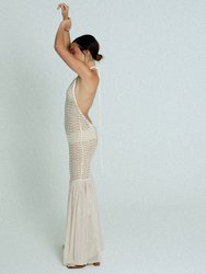 Open Back Cotton Crochet Dress Sand on Sand