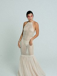 Open Back Cotton Crochet Dress Sand on Sand - Sand On Sand