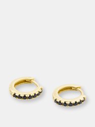 Black Pave Hoop Earrings