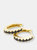 Black Pave Hoop Earrings - Gold