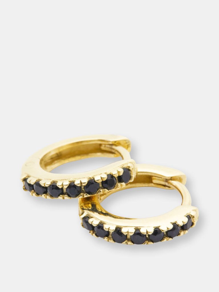 Black Pave Hoop Earrings