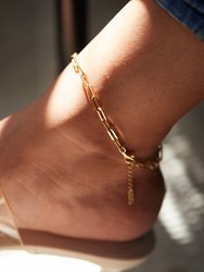 Bold Link Anklet - Gold