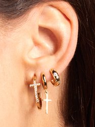 Cross Huggie Earrings