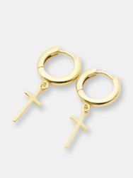 Cross Huggie Earrings