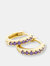 Purple Pave Hoop Earrings