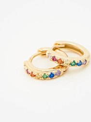 Rainbow Huggie Hoop Earrings