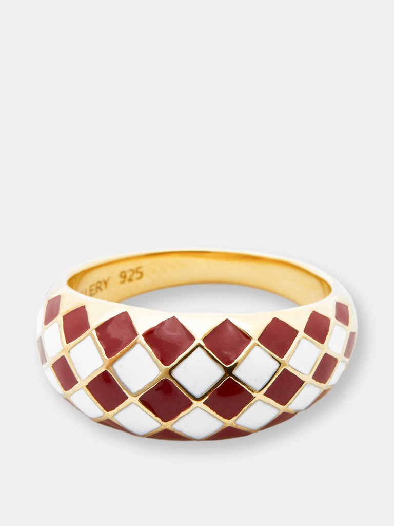 Ruby Red Checker Ring