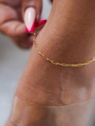 Square Link Anklet - 18K Gold