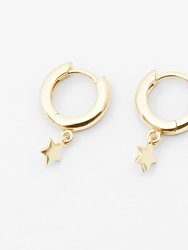 Star Hoop Earrings - Gold