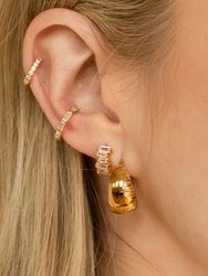 Sunburst Round Hoop Earrings