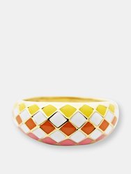 Sunset Checker Ring - 18k Gold