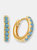 Turquoise Hoop Earrings - 18K Gold