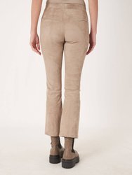 Cropped Bootcut Suede Pants