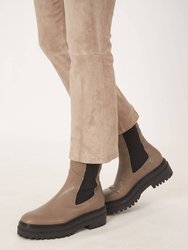 Cropped Bootcut Suede Pants