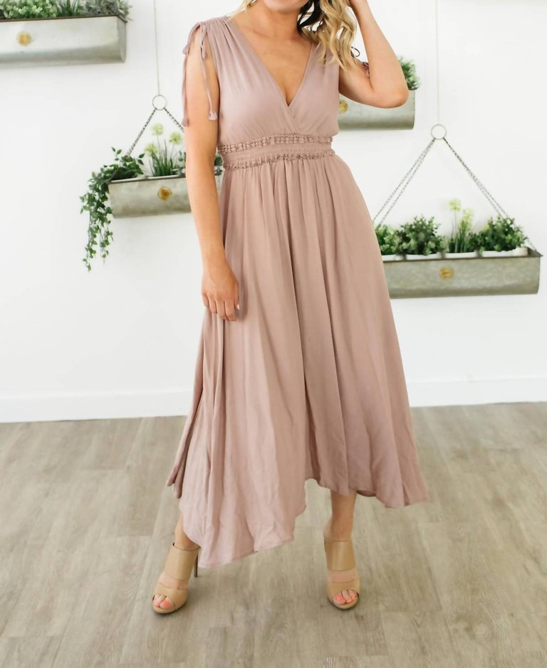 Boho Maxi Dress In Mauve - Mauve